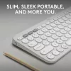 Kompaktne miniklaviatuur Logitech Pebble Keys 2 K380s — RF-juhtmevaba + Bluetooth, QWERTY US International, valge