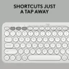 Kompaktne miniklaviatuur Logitech Pebble Keys 2 K380s — RF-juhtmevaba + Bluetooth, QWERTY US International, valge