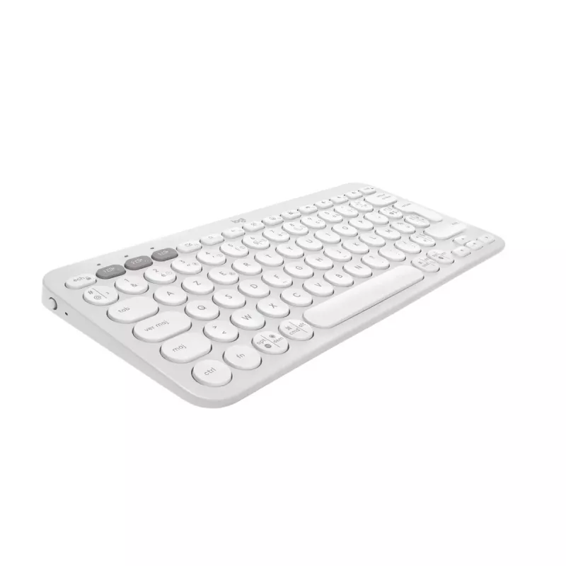 Kompaktne miniklaviatuur Logitech Pebble Keys 2 K380s — RF-juhtmevaba + Bluetooth, QWERTY US International, valge