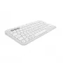 Kompaktne miniklaviatuur Logitech Pebble Keys 2 K380s — RF-juhtmevaba + Bluetooth, QWERTY US International, valge