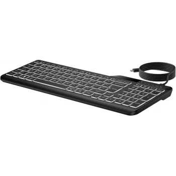 HP 405 Multi-Device tagantvalgustatud juhtmega klaviatuur, täissuuruses (100%), juhtmega, USB, membraan, QWERTY, must