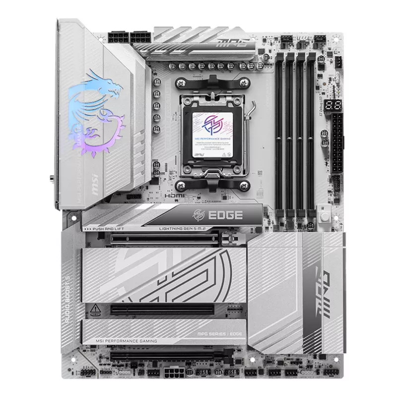 Emaplaat MSI MPG X870E EDGE TI WIFI, AMD X870E kiibistik, pesa AM5, ATX, DDR5, 4×DIMM, Wi‑Fi 7, 5Gb LAN, 4×M.2