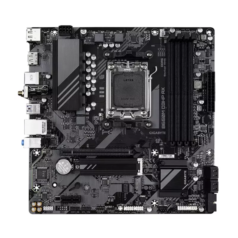 Emaplaat GIGABYTE B650M D3HP AX Micro ATX, AMD AM5, B650, 4x DDR5 DIMM, 256 GB, Wi‑Fi, 2.5Gb LAN