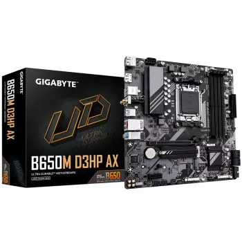 Emaplaat GIGABYTE B650M D3HP AX Micro ATX, AMD AM5, B650, 4x DDR5 DIMM, 256 GB, Wi‑Fi, 2.5Gb LAN