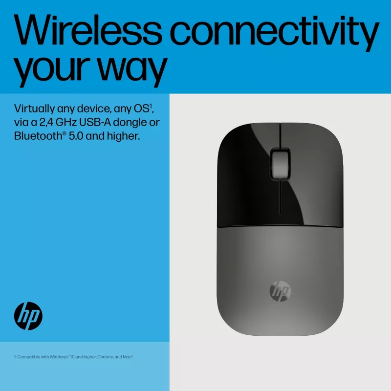 HP Z3700 Dual Silver Mouse, kahekäeline, RF-juhtmevaba + Bluetooth, hõbedane