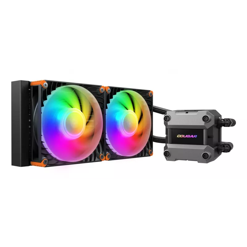 COUGAR CPU vesijahutus Poseidon Ultra 240, ARGB, must, All-in-one vedelikjahuti, 12 cm, 500 RPM, 2200 RPM, must