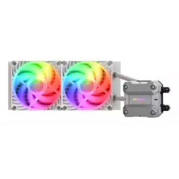 COUGAR CPU vesijahutus Poseidon Ultra 240, ARGB, Valge, All-in-one vedelikjahuti, 12 cm, 500 RPM, 2200 RPM, Valge