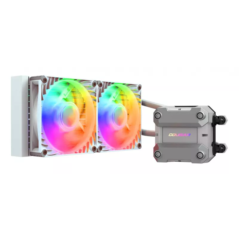 COUGAR CPU vesijahutus Poseidon Ultra 240, ARGB, Valge, All-in-one vedelikjahuti, 12 cm, 500 RPM, 2200 RPM, Valge