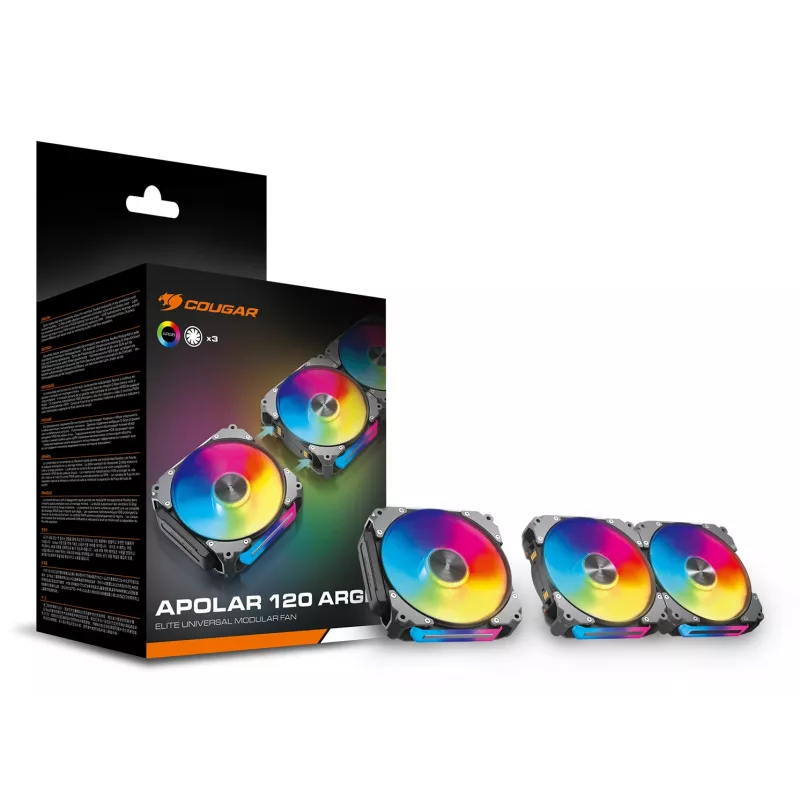 COUGAR korpusventilaator Apolar 120 ARGB, must (3 tk pakis)