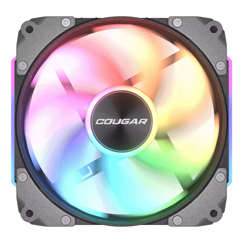 COUGAR korpuse ventilaator Apolar 120 ARGB, Reverse Blade, must, Ventilaatorimoodul, Must, 3-pin + 4-pin, 1 ventilaator(it), 75,38 cfm, 37,1 dB