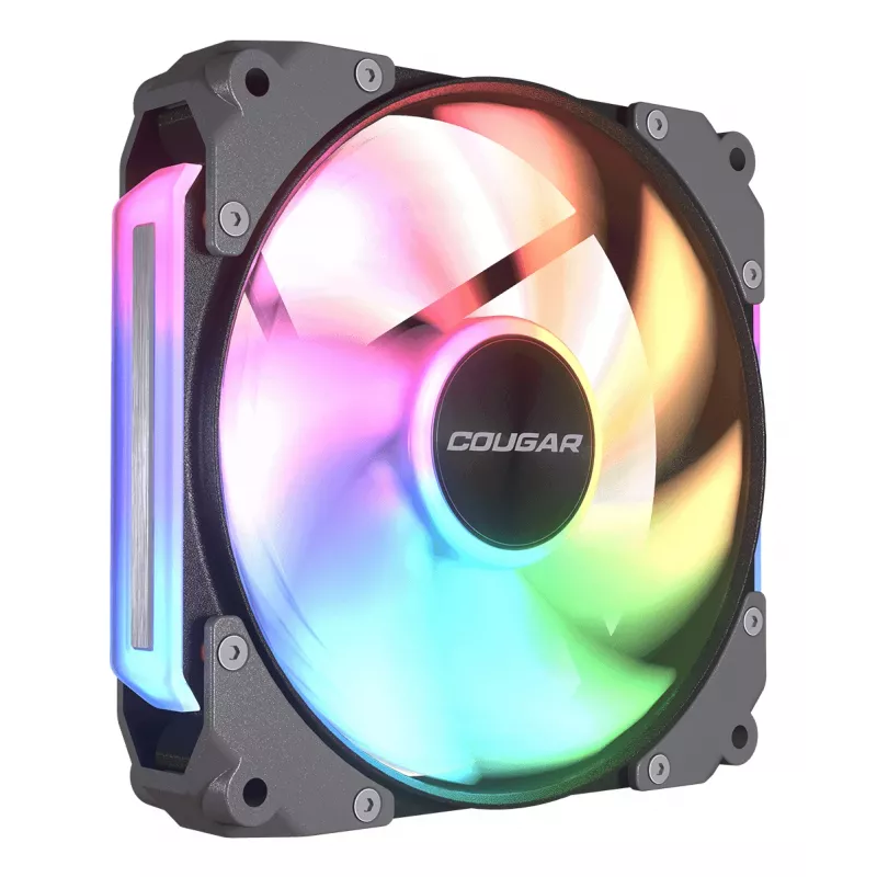 COUGAR korpuse ventilaator Apolar 120 ARGB, Reverse Blade, must, Ventilaatorimoodul, Must, 3-pin + 4-pin, 1 ventilaator(it), 75,38 cfm, 37,1 dB