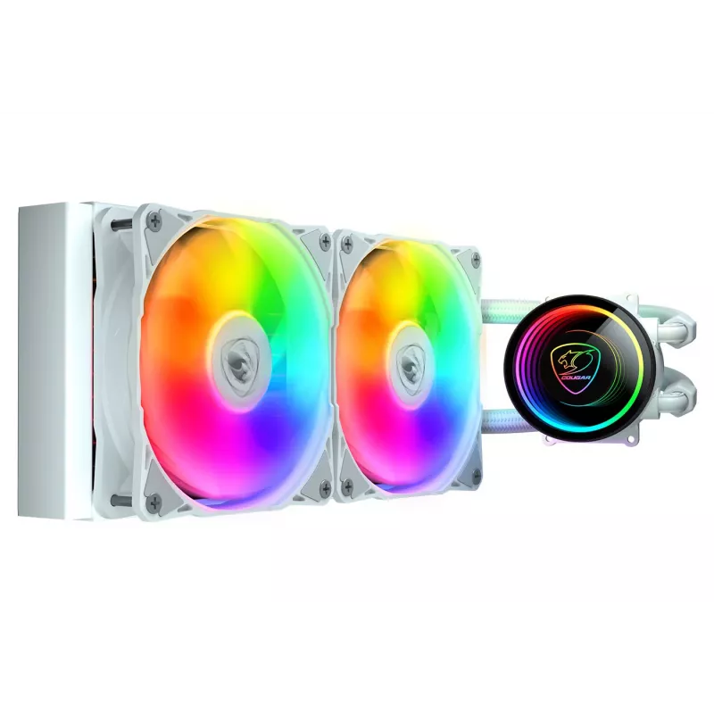 COUGAR CPU vesijahutus, Poseidon Elite 240, ARGB Valge, All-in-one vedelikjahuti, Valge