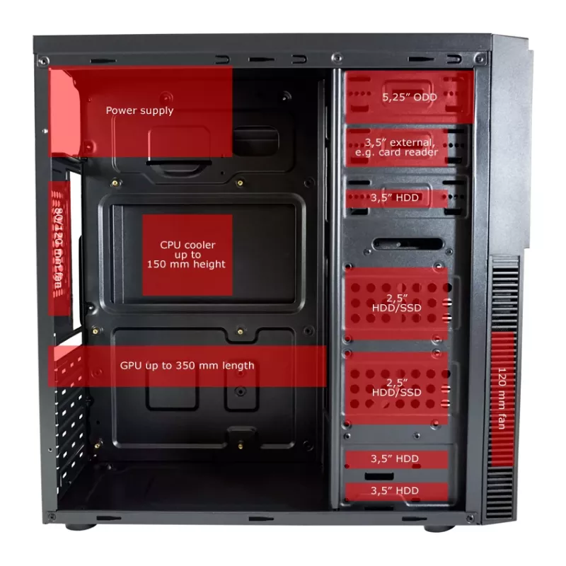 Arvuti korpus LC-Power LC-7041B-ON Midi Tower Must