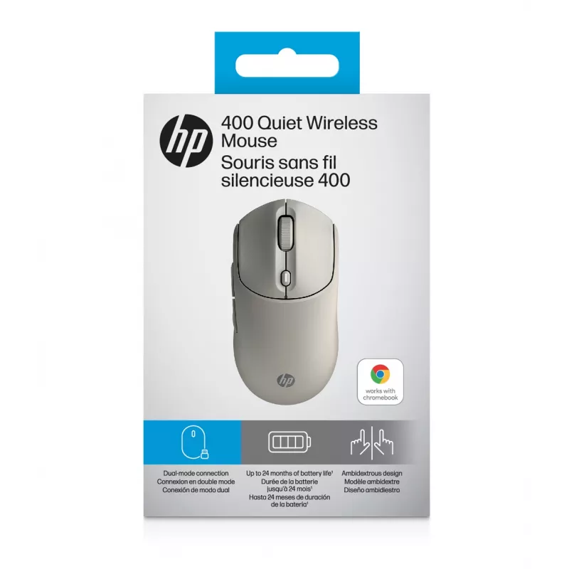 HP 400 Quiet Maple juhtmeta hiir, kahekäeline, RF-juhtmeta + Bluetooth, 6000 DPI, beež