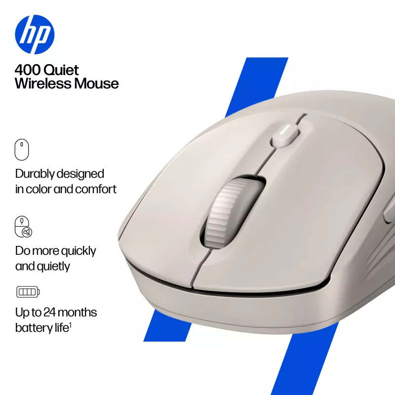 HP 400 Quiet Maple juhtmeta hiir, kahekäeline, RF-juhtmeta + Bluetooth, 6000 DPI, beež