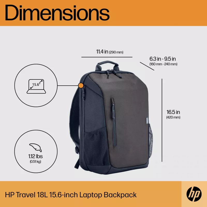 HP Travel 18-liitrine 15.6 raudhalli sülearvuti seljakott