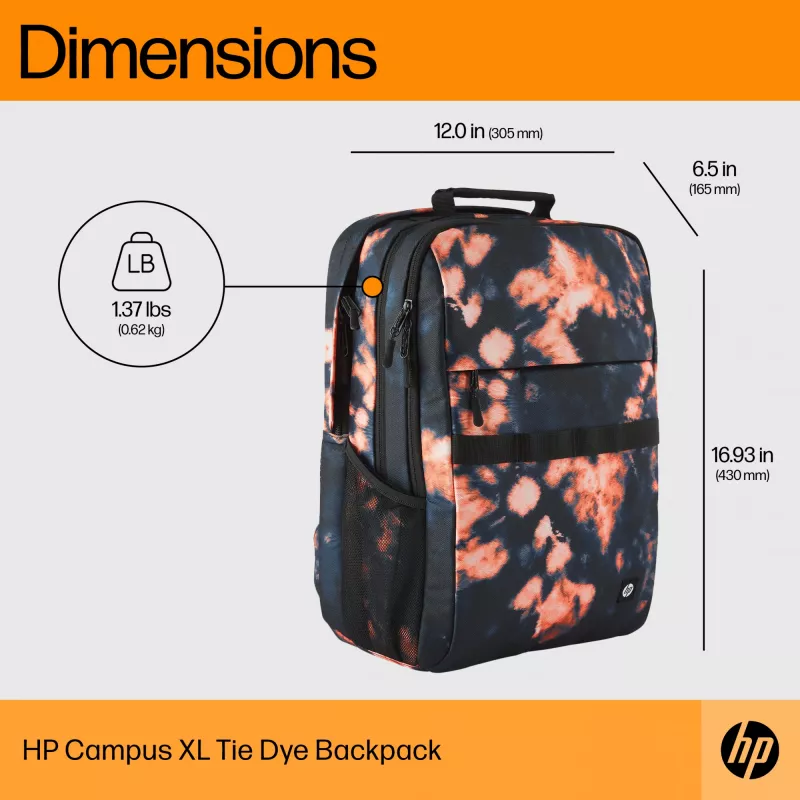 Mugav seljakott HP Campus XL Tie Dye seljakott must polüester