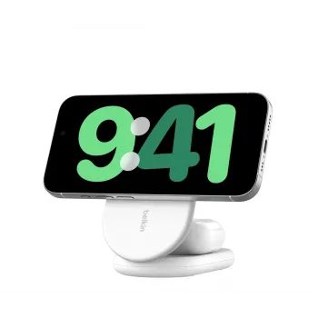 BELKIN Boostcharge Qi2 15 W magnetiline 2-in-1 alus – valge