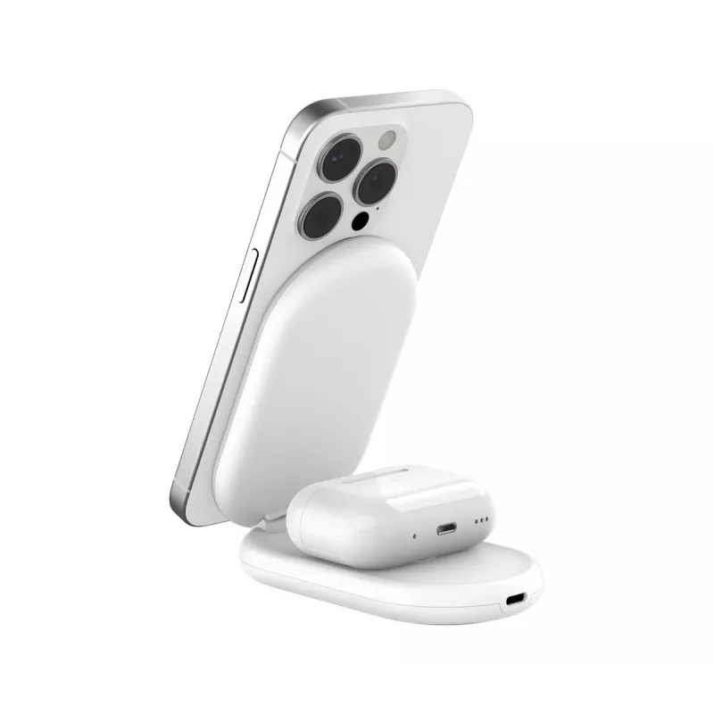 BELKIN Boostcharge Qi2 15 W magnetiline 2-in-1 alus – valge