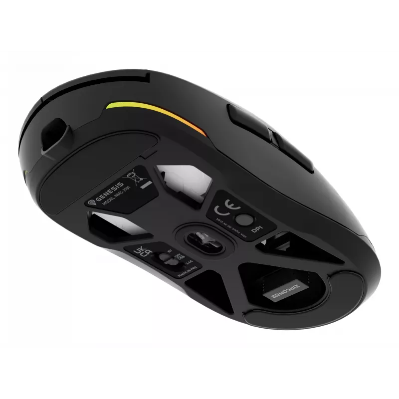 GENESIS Zircon 660 hiir Mängimine Paremakäeline RF Juhtmevaba + Bluetooth + USB Type-A Optiline 12000 DPI