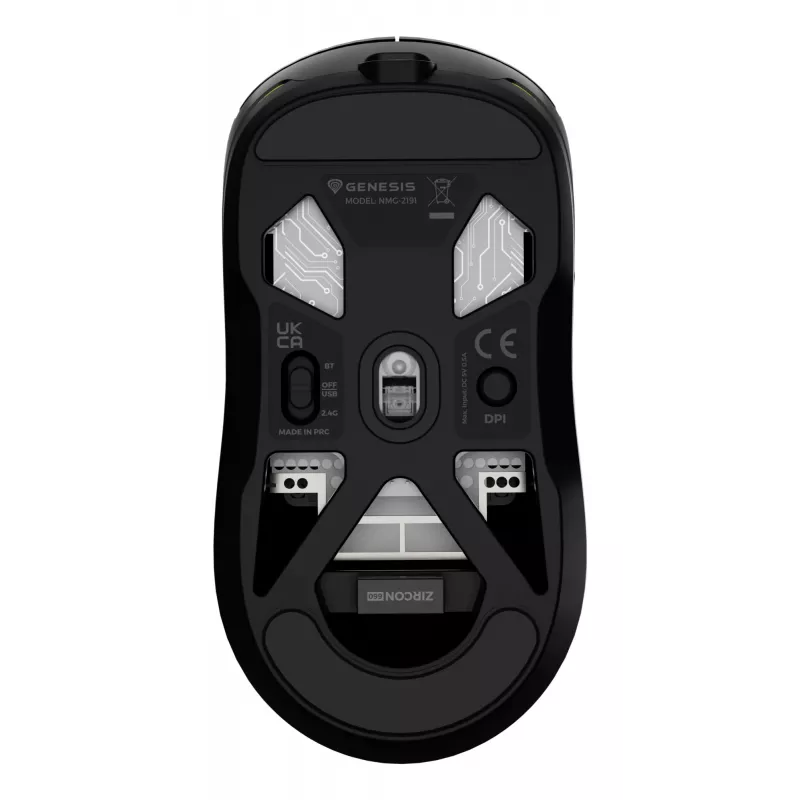 GENESIS Zircon 660 hiir Mängimine Paremakäeline RF Juhtmevaba + Bluetooth + USB Type-A Optiline 12000 DPI