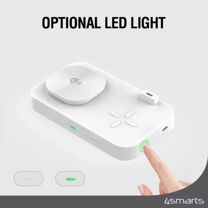 Wireless Charger 4smarts Qi2 Universal Valge Fast Charging Indoor AC 12V