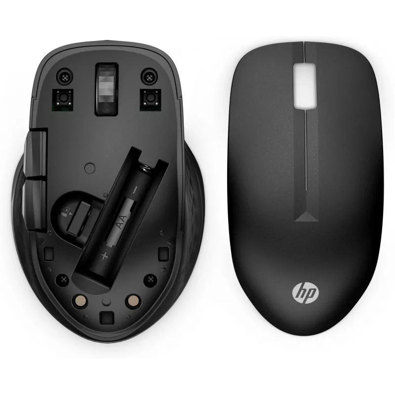 HP 430 mitme seadme juhtmevaba hiir, kahekäeline, optiline, RF-juhtmevaba + Bluetooth, 1200 DPI, must