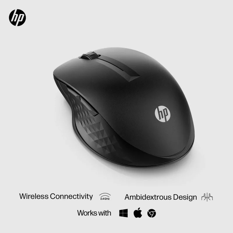 HP 430 mitme seadme juhtmevaba hiir, kahekäeline, optiline, RF-juhtmevaba + Bluetooth, 1200 DPI, must