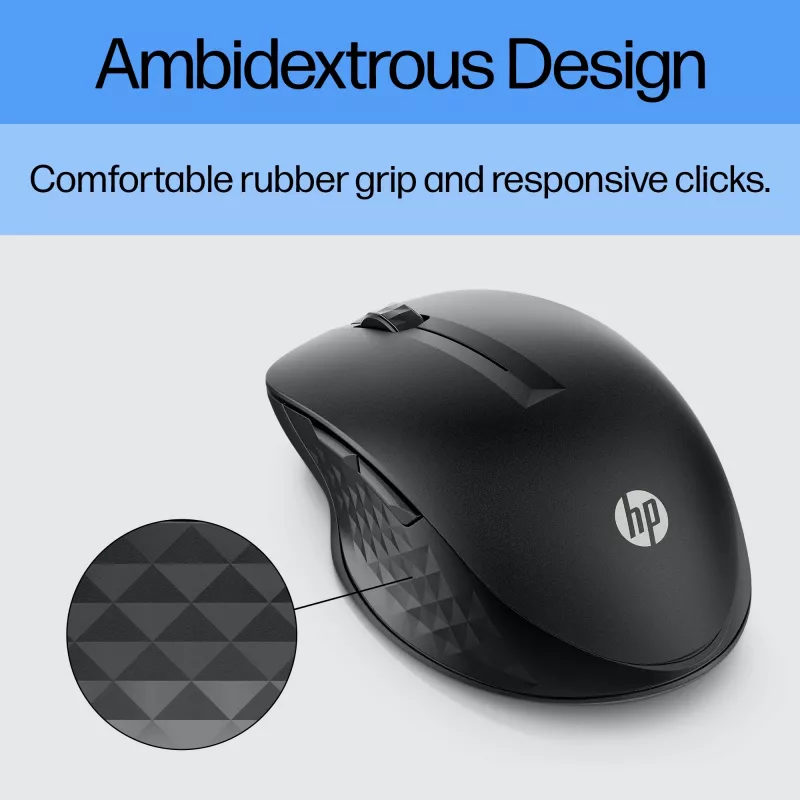 HP 430 mitme seadme juhtmevaba hiir, kahekäeline, optiline, RF-juhtmevaba + Bluetooth, 1200 DPI, must
