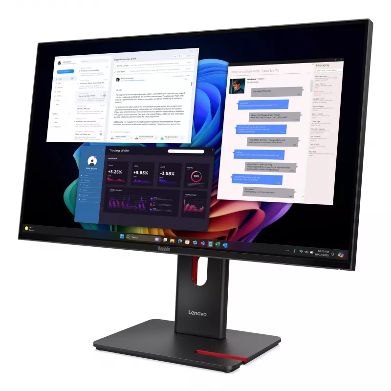 Lenovo ThinkVision T27UD-40 monitor, 68,6 cm (27 tolli), 3840 x 2160 pikslit, 4K Ultra HD, LCD, 6 ms, must