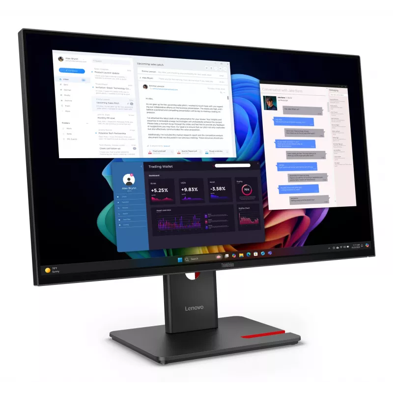 Lenovo ThinkVision T27UD-40 monitor, 68,6 cm (27 tolli), 3840 x 2160 pikslit, 4K Ultra HD, LCD, 6 ms, must