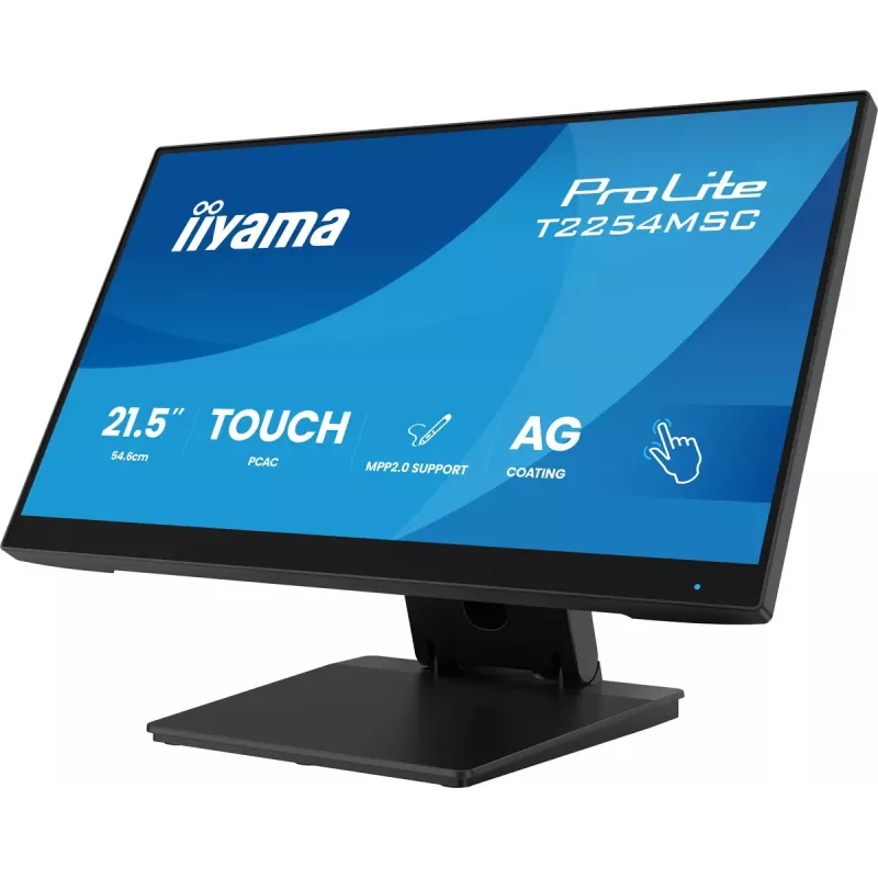 iiyama T2254MSC-B2AG arvutimonitor 54,6 cm (21,5 tolli) 1920 x 1080 pikslit Full HD LED puuteekraaniga must