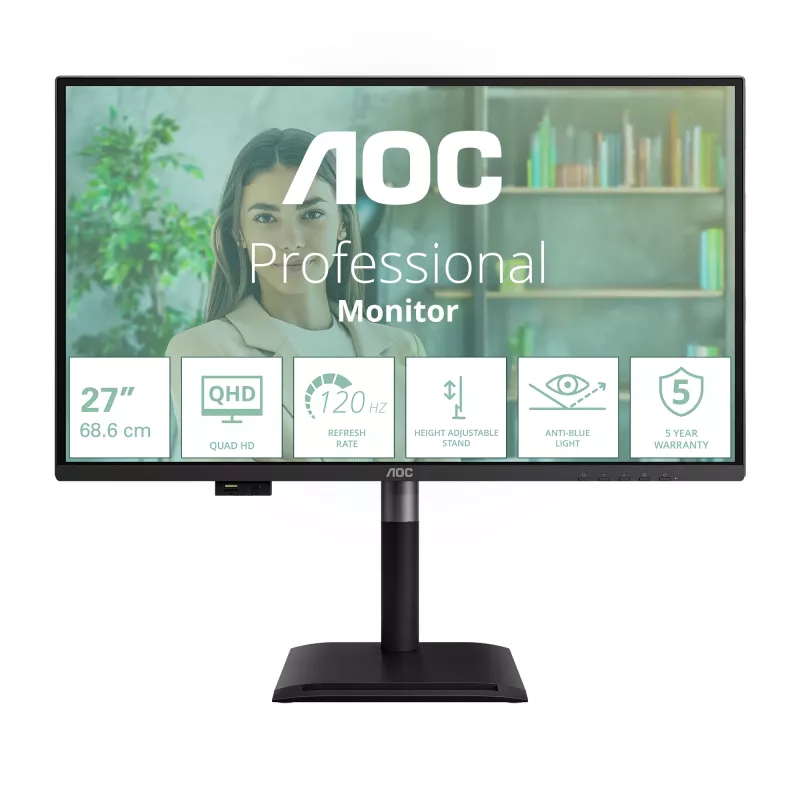 AOC Q27P4U arvutimonitor 68,6 cm (27 tolli) 2560 x 1440 pikslit Wide Quad HD must