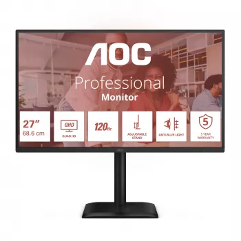 AOC E4 Q27E4CV arvutimonitor 68,6 cm (27 tolli) 2560 x 1440 pikslit Quad HD LED must