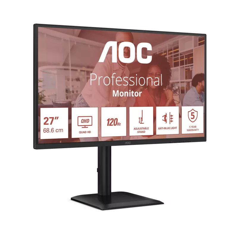 AOC E4 Q27E4CV arvutimonitor 68,6 cm (27 tolli) 2560 x 1440 pikslit Quad HD LED must