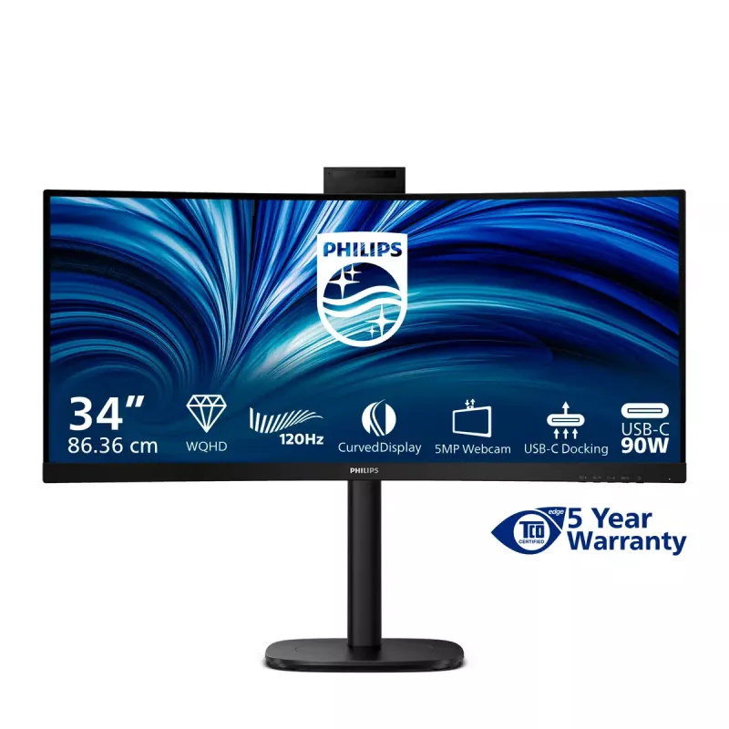 Philips 3000 seeria 34B2U3600CH/00 arvutimonitor 86,4 cm (34 tolli) 3440 x 1440 pikslit Wide Quad HD LCD must