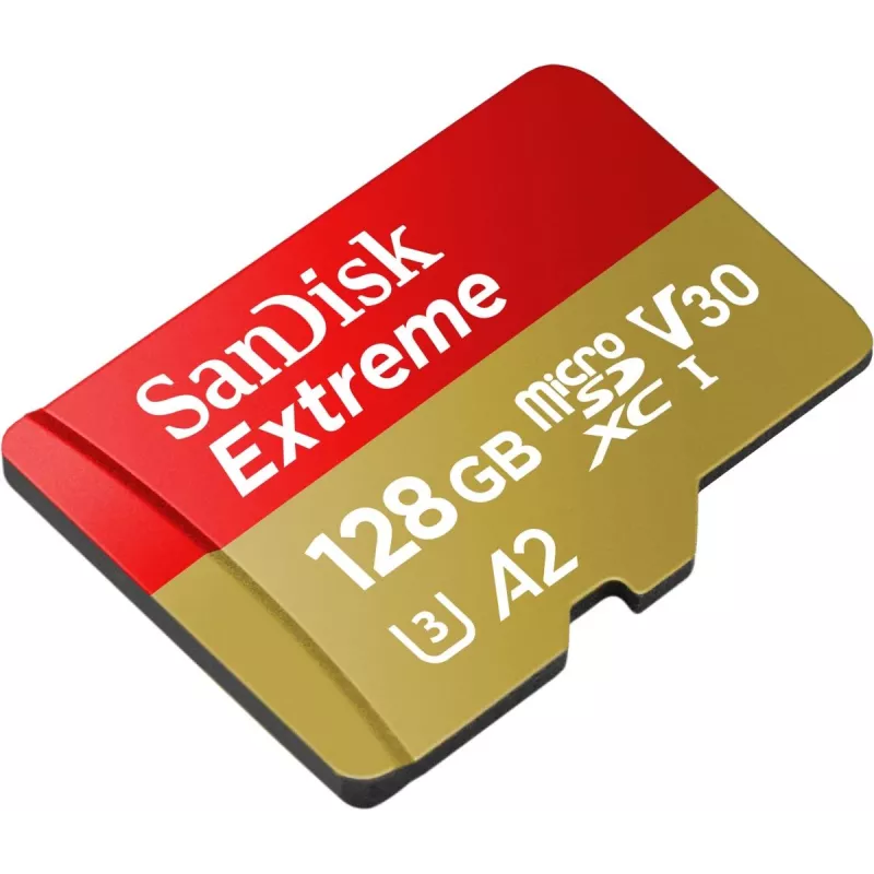 WESTERN DIGITAL Extreme microSDXC 128GB SD-adapter kaameratele ja droonidele 170MB/s 80MB/s A2 C10 V30 UHS-I U3