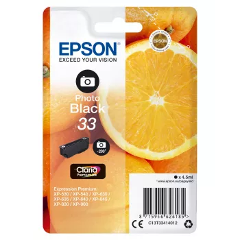 Kassett Epson 33 Photo-sort 200 fotot Tint C13T33414012 Must