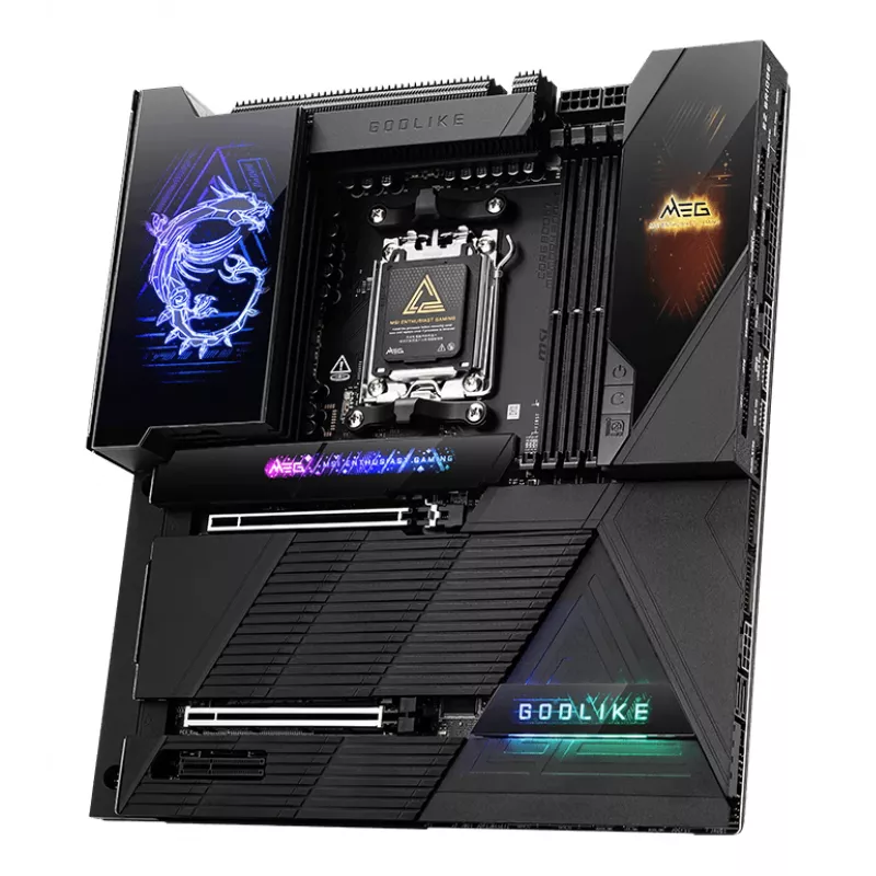 Emaplaat MSI MEG X870E GODLIKE — X870E kiibistik, AM5 pesa, ATX, DDR5 tugi