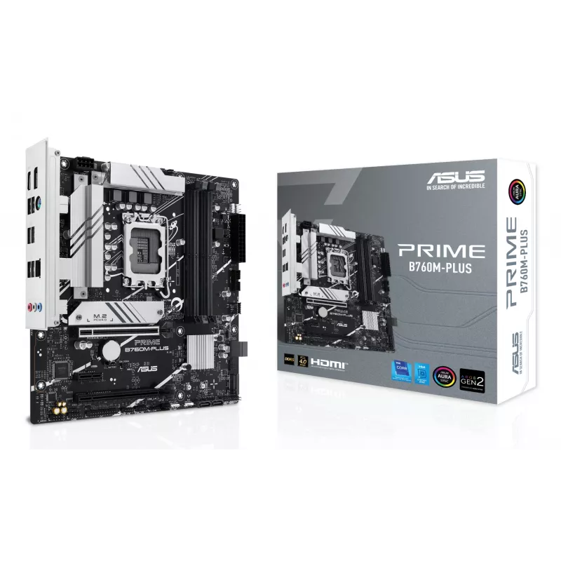 Emaplaat ASUS PRIME B760M-PLUS — Intel B760, LGA 1700, micro‑ATX, DDR5, 4 DIMM, 192 GB, 2,5Gb LAN, 2x M.2