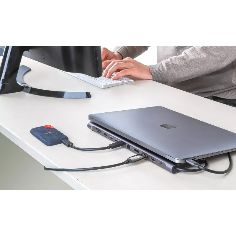 Dokkimisjaam/Keskus Manhattan USB-C 10 porti 4K 60Hz Power Delivery