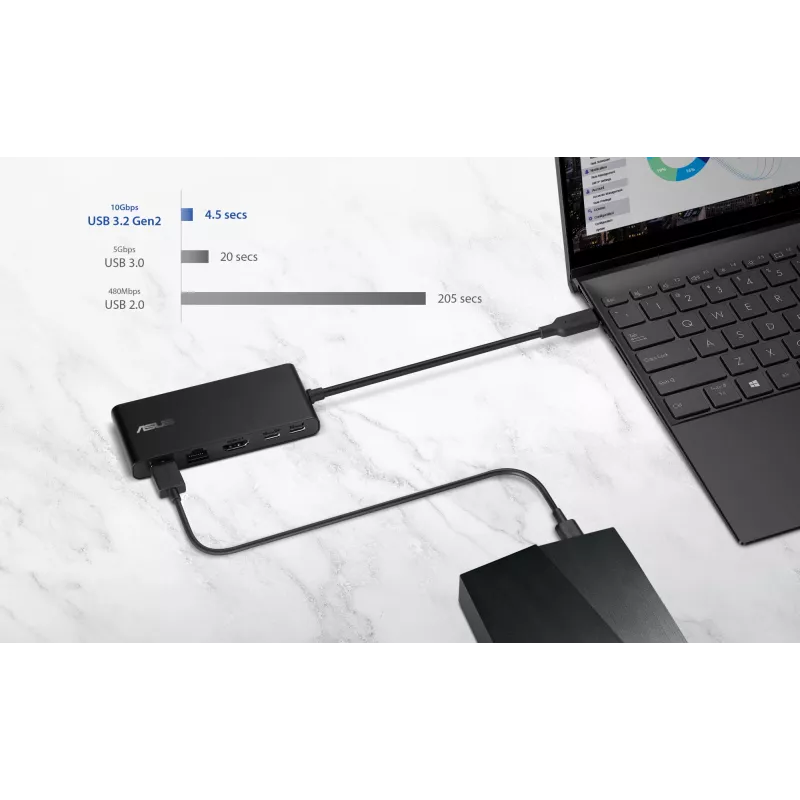 ASUS Dual 4K USB-C Dock DC201 Juhtmega USB 3.2 Gen 2 (3.1 Gen 2) Type-C Must