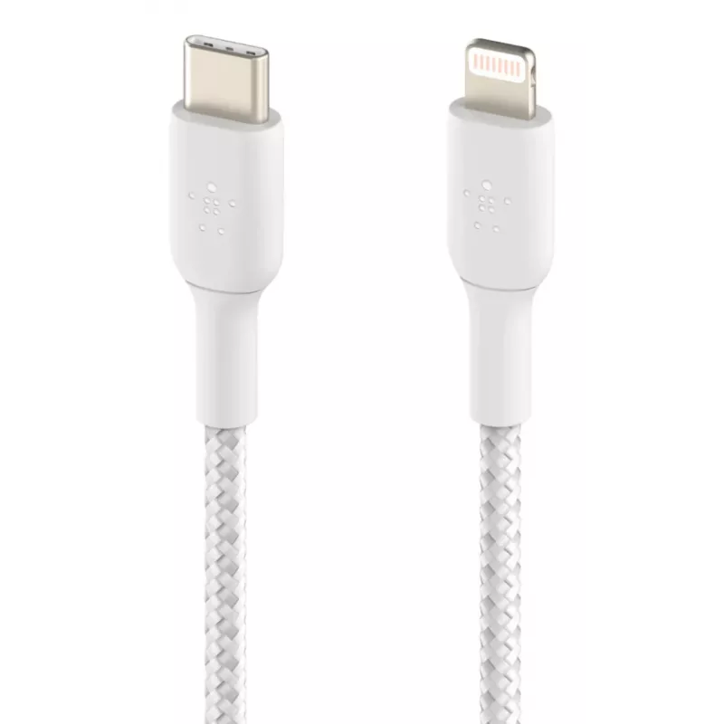 BELKIN Lightning To USB-c kaabel Braid 1m Valge