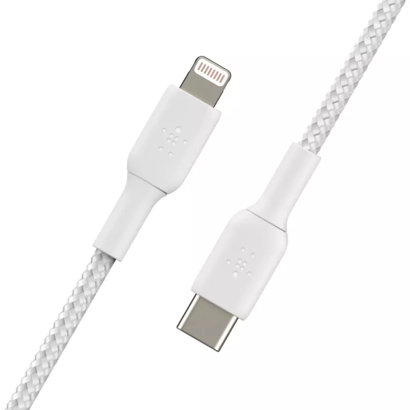 BELKIN Lightning To USB-c kaabel Braid 1m Valge