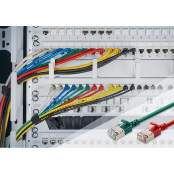 DIGITUS õhuke patch-kaabel - CAT6A - F-FTP - 3m - Hall