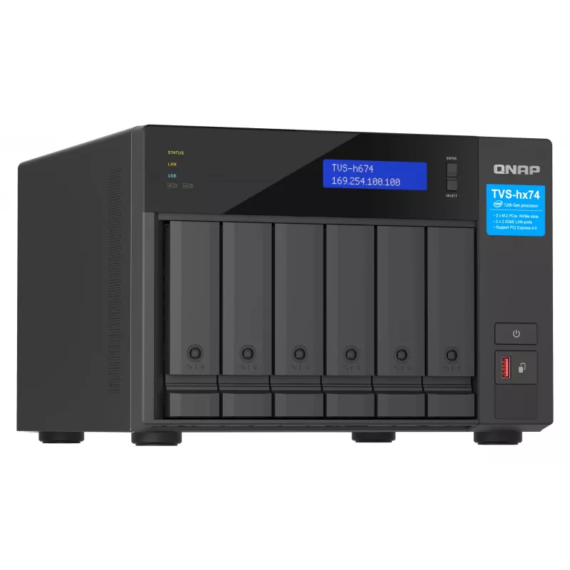QNAP TVS-H674 NAS Tower Intel® Core™ i5 i5-12400 32 GB DDR4 0 TB QuTS hero Must
