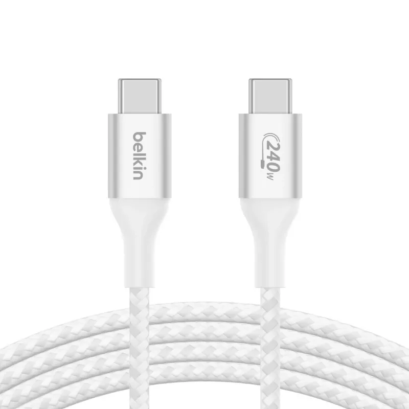BELKIN USB-kaabel - Boostcharge - USB-C–USB-C-kaabel 240 W - 1 m - valge