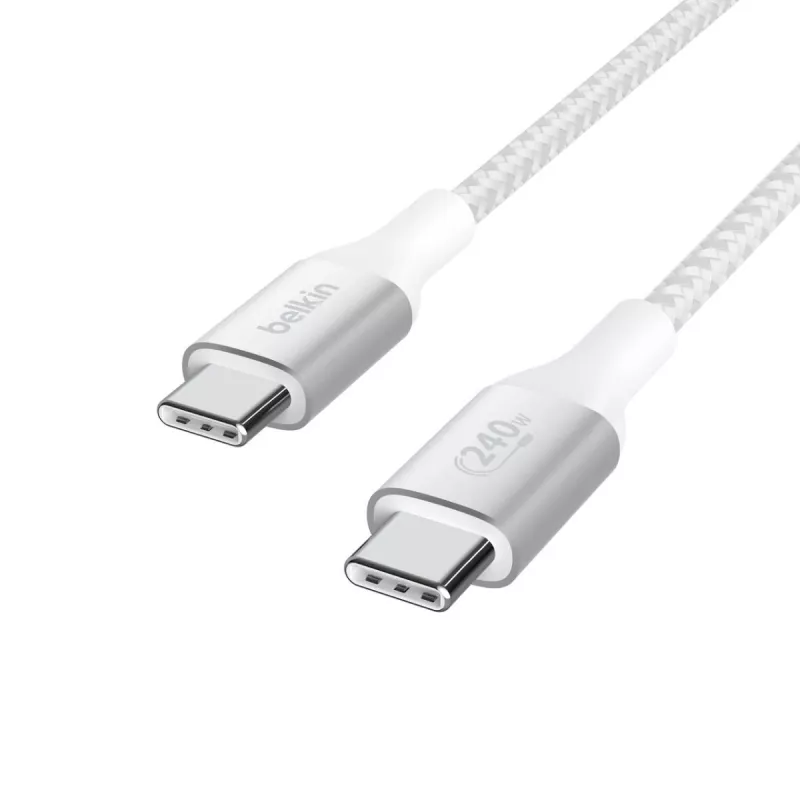 BELKIN USB-kaabel - Boostcharge - USB-C–USB-C-kaabel 240 W - 1 m - valge