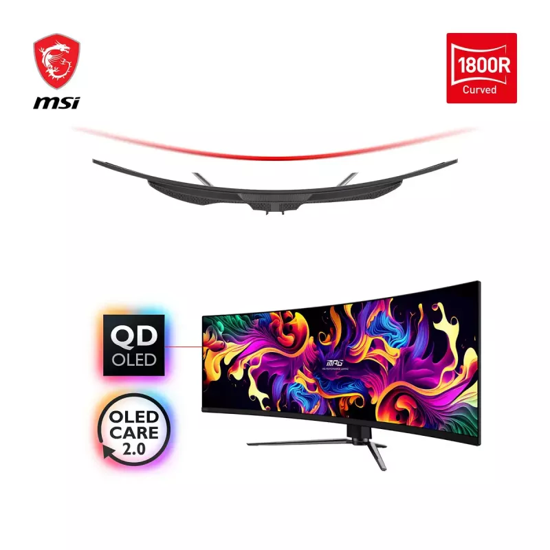 MSI MPG 491CQPDE QD-OLED arvutimonitor 124,5 cm (49 tolli) 5120 x 1440 pikslit DQHD must