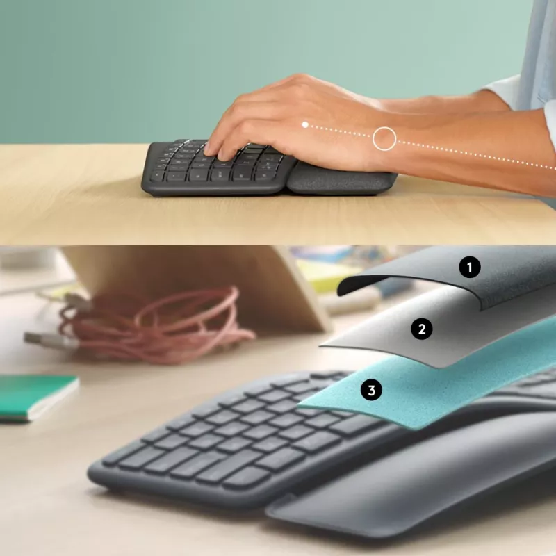 LOGITECH Ergo K860 - Juhtmeta poolitatud klaviatuur Graphite Qwerty US/rahvusvaheline